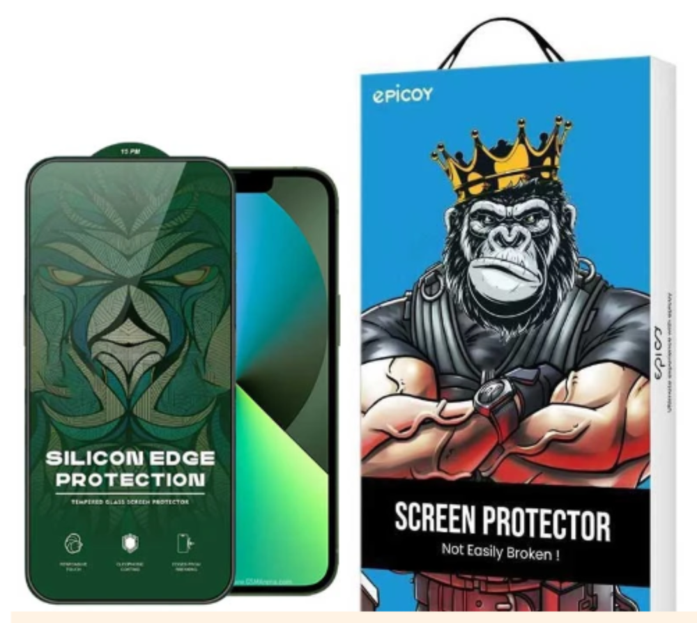 محافظ صفحه نمایش حریم شخصی اپیکوی مدل Silicon Edges Privacy مناسب برای گوشی موبایل اپل iPhone 13/13 Pro/14