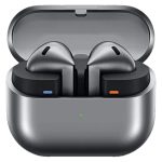 هدفون بلوتوثی سامسونگ مدل Galaxy Buds3 با نویز کنسلینگ فعال (ANC)، نویز کنسلینگ میکروفون (ENC)، درگاه شارژ USB Type-C، با قابلیت اتصال به چند دستگاه، دارای قابلیت صدای 360 درجه، Galaxy AI، میکروفون سه گانه، پشتیبانی از فرمان لمسی، ضد آب و گرد و غبار